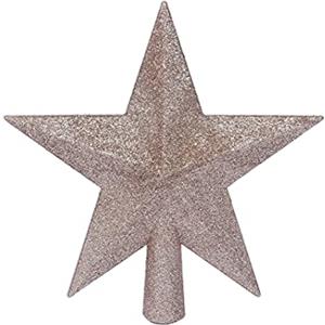 YYCRAFT - Puntale per albero con stella glitterata, 20 cm, colore: Champagne
