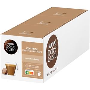 Nescafé Dolce Gusto Cortado Espresso Macchiato, 3 Confezioni, 3 x 16 Capsule