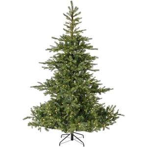 Everlands Albero di Natale artificiale Grandis Fir 150 cm - illuminato con 250 LED bianco caldo, 8 funzioni luminose, timer, aghi in PVC e PE, stabile base in metallo, IP44 per interni ed esterni