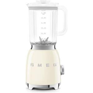 Smeg, Frullatore da Tavolo BLF03CREU 1,5 L, 4 Livelli di Velocità, 4 Funzioni Smoothie, Pulse, Tritaghiaccio e Auto-Pulizia, Blocco Motore e Tappo Dosatore, Base Antiscivolo, 800W, Panna