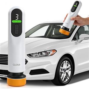 YOOMUR Mini lucidatrice per auto, kit per la riparazione dei graffi, per la pulizia della pellicola di olio del vetro a batteria, con indicatore LED, lucidatrice per auto, per pellicole di olio e graffi