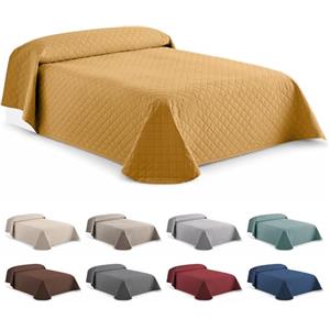 EasyCosy Copriletto Matrimoniale 250x260 Trapuntino Rombi Senape | Copriletto trapuntato leggero, morbido e traspirante. Ideale per estate e mezza stagione, certificato OEKO-TEX®.