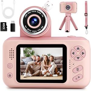 Makolle Macchina Fotografica per Bambini 3-12 Anni, Fotocamera Digitale HD con Schermo 2.4" Obiettivo Girevole, Zoom Digitale 8X, Video e Foto, Scheda TF, Regalo Compleanno Natale per Bambine e Bambini