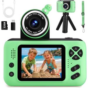 Makolle Macchina Fotografica per Bambini 3-12 Anni, Fotocamera Digitale HD con Schermo 2.4", Obiettivo Girevole, Zoom Digitale 8X, Video e Foto, Scheda TF, Regalo Compleanno Natale per Bambine e Bambini