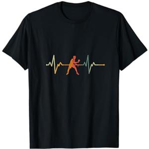 Retrò Impulso Ping-Pong Idea Regalo Vintage Giocatore Regalo Battito Cardiaco Tennis Da Tavolo Maglietta