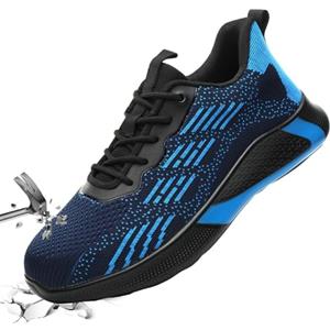 Baodenvi Scarpe Antinfortunistiche Scarpe Lavoro Uomo Donna Scarpe Protettive 36-46 | Unisex Traspiranti Antiscivolo con Puntale in Acciaio Leggere
