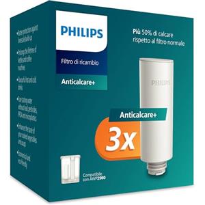 Philips Water Filtri di Ricambio per Erogatore di Acqua Ailtrata su Richiesta - Confezione da 3, Filtro Anticalc+ Che Migliora il Gusto e Riduce Calcare e Impurità, Senza BPA