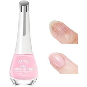 SUPWEE Smalto per unghie ad asciugatura rapida, colore rosa trasparente, lucentezza naturale Rinforzanti per unghie, attivatore rinforzante, riempitivo delle scanalature