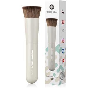 EIGSHOW Pennello da fondotinta da viaggio, pennello Kabuki premium formato tasca per fondotinta liquido, crema e polvere e correttore, con setole vegane ultra morbide e dense (Beige)