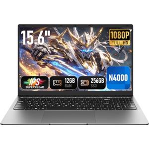 Vowmoon PC Portatile 15,6 Pollici,FHD 1920×1080,Computer Portatile Processore Celeron N4000, Notebook 12GB RAM 256GB SSD, Win 11, Apertura Schermo 180°, WiFi 5, Bluetooth 4.2, Porte USB 3.0,Mini HDMI
