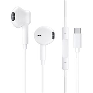JYmusic Cuffie con Filo Tipo C, Auricolari In-Ear con Filo e Mic Auricolari USB C per Samsung Galaxy A16 A17 A26 A36 A53 A56 5G A35 Z Fold7 6 5 Flip S25 S24 S23 S22 S21 Ultra iPhone 17 15 16