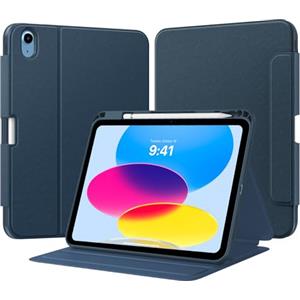 TiMOVO Cover Custodia per iPad A16 11"/10 Gen 10,9", Blu Marino | Supporto per Penne, Protettiva con Supporto Folio, Visione Multi-Angolo