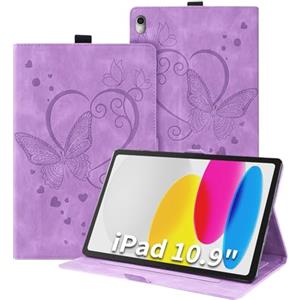 Auslbin Cover Compatibile con iPad 11 Generazione A16 11 Pollici 2025/iPad 10 Generazione 10,9 Pollici 2022 PU Custodia di Tablet con Funzione Stand Anti-Fall Flip Tab Cover, Viola