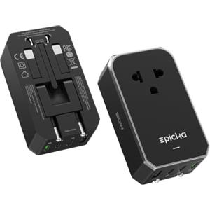 EPICKA Adattatore Universale da Viaggio PD 20W con 3 USB‑C e 1 USB‑A | Adattatore Universale da Viaggio, Adattatore Giappone da Viaggio,3 USB-C, 1 USB-A, Adattatore Spina per Italia USA UK AU
