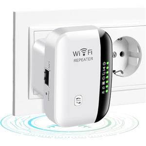 Flintronic Recente WLAN Ripetitore WiFi Extender, Ripetitore WiFi Potente, Amplificatore di Segnale Wifi, Amplificatore Internet con Porta Ethernet, Spina UE(Supporta router 2.4G)