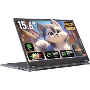 Vowmoon touchscreen 15,6 pollici,PC Portatile 2-in-1 processore R3-3200U (fino a 3,5 GHz)win 11 8 GB RAM,SSD 512 GB, display IPS FHD ruotabile a 360°,porta Type-C, RJ45, tastiera retroilluminata, Wi-Fi, HDMI