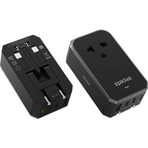 EPICKA Adattatore da Viaggio 40W PD Fast Charger con 3 USB-C e 1 USB-A | Adattatore da Viaggio Mondiale,PD Fast Charger,Adattatore Universale,1 AC,3 USB-C,EU, USA, Giappone, Corea, Thailandia, AU