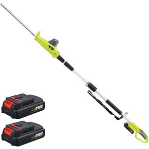 DEWINNER Tagliasiepi wireless telescopico,Multifunktion Tagliasiepi 2 Batteria 20 V 2,5 Ah, Caricabatterie, Lunghezza lama 46 cm, Cinghia di portata..