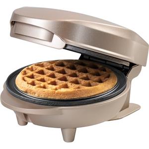 Bestron Waffle Maker, Piastra per waffel mini Ø10 cm, piccola macchina per waffel con rivestimento antiaderente, per compleanni di bambini, feste di famiglia, Pasqua o Natale, 550 watt, colore: Beige