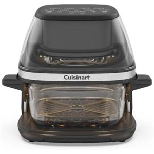 Cuisinart ClearView Friggitrice ad Aria 3,8L con Cestello in Vetro, 5‑in‑1 (Friggere, Arrostire, Grigliare, Forno, Croccante), Senza PFAS, Lavabile in Lavastoviglie, 1600W, Salvaspazio