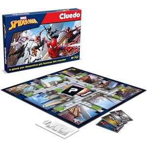 Winning Moves Cluedo Gioco da Tavolo Italiano Spiderman - Giochi da Tavolo Adulti e Bambini, per 2 a 6 Giocatori, Giochi da Tavolo Bambini 8 Anni