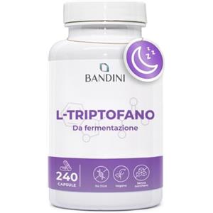 Bandini® L-Triptofano 240 Capsule (Scorta di 8 Mesi), Triptofano 500mg, Integratore per Dormire e Migliorare la Qualità del Sonno, Rilassante, Antistress per Addormentarsi, 100% Vegano