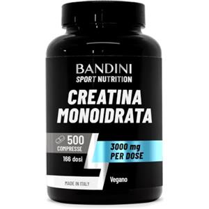 Bandini® Creatina Monoidrata 500 Compresse, Integratore da 3000mg per dose | Per Allenamento, Palestra e Pre Workout - 100% Vegan - A base di Creatine Monoidrato pura al 100% - Creatine Monohydrate