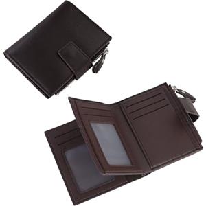 Feelorna Portafoglio da uomo, grande capacità, in pelle PU, con chiusura lampo, portamonete, porta carte di credito, con 11 scomparti per carte di credito e 2 scomparti per carta d'identità, Colore