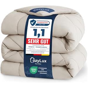 CozyLux Piumino Letto Singolo 135x200 cm Lino per 4 Stagioni | Piumone Letto in Microfibra 300 g/m², Oeko-Tex 100, Trapunta Invernale con quattro occhielli, Lavabile in Lavatrice
