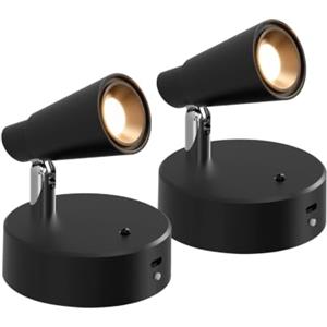Fevislight Faretto LED Interno Senza Fili con Batteria Ricaricabile 5000mAh | Dimmerabile, 3 Temperature Colore per Tocco & Telecomando Senza Fili le Piante, Decorazione, Arte, Lettura, Interno