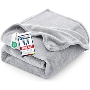 CozyLux Coperta Pile 130x150 cm Grigio chiaro | OEKO-TEX 100, Plaid Divano Singolo in Flanella da 260 g/m², Regalo di Compleanno per Mamma Lei, Decorazione casa