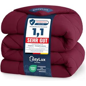 CozyLux Piumone Matrimoniale 220x240 cm Borgogna per 4 Stagioni | Piumone Letto in Microfibra 300 g/m², Oeko-Tex 100, Trapunta Invernale con quattro occhielli, Lavabile in Lavatrice