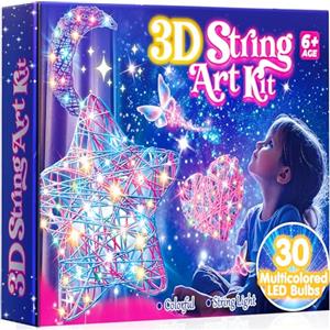 Hapikids Regalo Bambina 6 7 8 9 10 11 12 Anni, String Art Giochi Bambina 8-12 Anni Femmina Kit Fai da Te Regalo per Bambini 8-10 Anni String Art Regali di Compleanno per Bambini