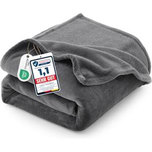 CozyLux Coperta Pile 130x150 cm Grigio | OEKO-TEX 100, Plaid Divano Singolo in Flanella da 260 g/m², Regalo di Compleanno per Mamma Lei, Decorazione casa