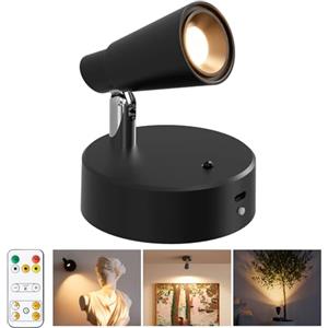 Fevislight Faretto LED Interno Senza Fili con Batteria Ricaricabile 5000mAh | Dimmerabile, 3 Temperature Colore per Tocco & Telecomando Senza Fili le Piante, Decorazione, Arte, Lettura, Interno
