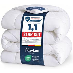CozyLux Piumone Matrimoniale 220x240 cm Bianco per 4 Stagioni | Piumone Letto in Microfibra 300 g/m², Oeko-Tex 100, Trapunta Invernale con quattro occhielli, Lavabile in Lavatrice