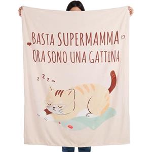 LEMESO Regalo Festa della Mamma Regalo Mamma Coperta Flanella Originale Plaid Divano 150x130cm Idee per Natale Compleanno