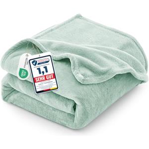 CozyLux Coperta Pile 130x150 cm Verde salvia | OEKO-TEX 100, Plaid Divano Singolo in Flanella da 260 g/m², Regalo di Compleanno per Mamma Lei, Decorazione casa