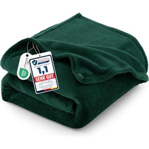 CozyLux Coperta Pile 130x150 cm Verde foresta | OEKO-TEX 100, Plaid Divano Singolo in Flanella da 260 g/m², Regalo di Compleanno per Mamma Lei, Decorazione casa