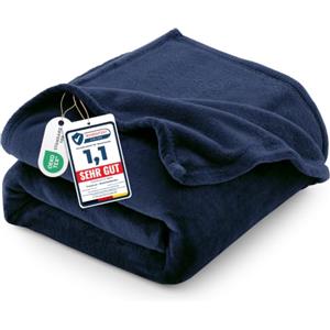 CozyLux Coperta Pile 130x150 cm Blu navy | OEKO-TEX 100, Plaid Divano Singolo in Flanella da 260 g/m², Regalo di Compleanno per Mamma Lei, Decorazione casa