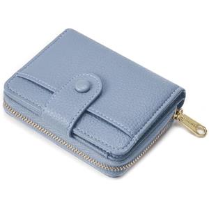 ANYWN Portafoglio da donna piccolo in pelle morbida, piccolo portafoglio da donna, mini portafoglio con grande cerniera portamonete, Blu, 11 x 3 x 9 cm, Moderno