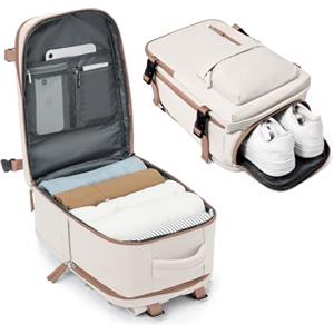 BJLFS Borse da Cabina per Ryanair 40×30×20 Bagaglio a Mano Easyjet Borsa Zaino da Viaggio, Zaino da trekking,Zaino Casual per laptop,Beige Marrone
