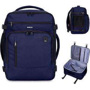 ECOHUB Zaino Ryanair 40x30x20, Zaino da Viaggio come Bagaglio a Mano Aereo | Cerniera SBS, Apertura a 180°, Scomparto per Laptop, Resistente all'acqua, Riciclato, Unisex, per Lavoro, Trekking, Blu
