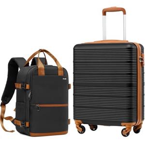 COOLIFE Trolley Bagaglio a Mano 55x40x20, Zaino Bagaglio a Mano 40x30x20 | Valigia Easyjet per Viaggi Brevi, Leggera in ABS+PC, Lucchetto TSA, Cerniera YKK, Maniglia Telescopica, Ruote Girevoli a 360°