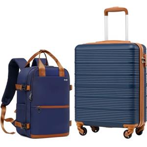 COOLIFE Trolley Bagaglio a Mano 55x40x20, Zaino Bagaglio a Mano 40x30x20 | Valigia Easyjet per Viaggi Brevi, Leggera in ABS+PC, Lucchetto TSA, Cerniera YKK, Maniglia Telescopica, Ruote Girevoli a 360°