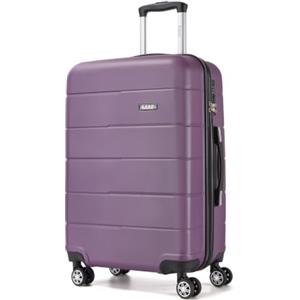 KONO Valigia Rigida 24 Pollici PC Trolley Medio Leggero 4 Ruote 360° Viola | Trolley medio rigido PC 60L, leggero 3,3 kg con ruote 360° e spazio organizzato per ogni viaggio