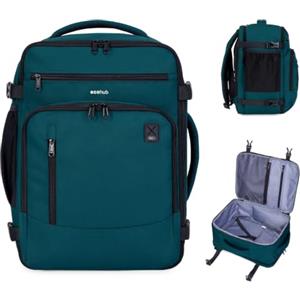ECOHUB Zaino Ryanair 40x30x20, Zaino da Viaggio come Bagaglio a Mano Aereo | Cerniera SBS, Apertura a 180°, Scomparto per Laptop, Resistente all'acqua, Riciclato, Unisex, per Lavoro, Trekking, Blu Verde