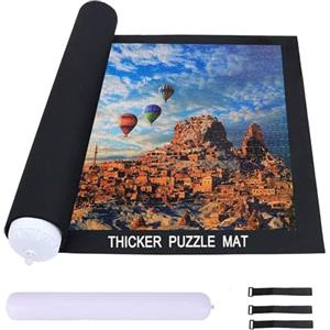 Celawork Tappeto per puzzle - 500, 1000 pezzi, Rotolo di puzzle, Nero (1000 pezzi)