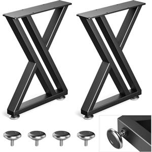 Likapop 16" Gambe per Mobili in Metallo,Tipo Y,set da 2,40x30cm, nero | Acciaio resistente, antiruggine, antiscivolo, portata 800lb, minimalista, per soggiorno, tavolo rustico, banco da lavoro