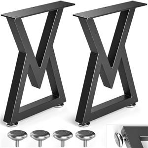 Likapop 16" Gambe per Mobili in Metallo,Tipo V,set da 2,40x30cm, nero | Acciaio resistente, antiruggine, antiscivolo, portata 800lb, minimalista, per soggiorno, tavolo rustico, banco da lavoro